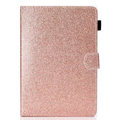For 8 inch Tablet Varnish Glitter Powder Horizontal Flip Leather Case with Holder & Card Slot(Rose Gold) - 8 inch by buy2fix | Online Shopping UK | buy2fix