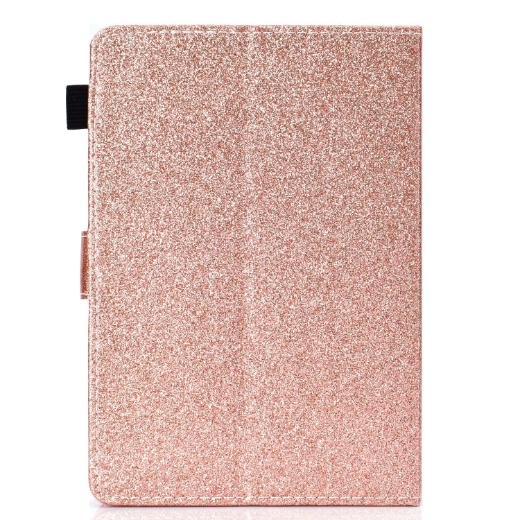 For 8 inch Tablet Varnish Glitter Powder Horizontal Flip Leather Case with Holder & Card Slot(Rose Gold) - 8 inch by buy2fix | Online Shopping UK | buy2fix
