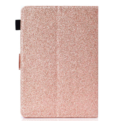 For 8 inch Tablet Varnish Glitter Powder Horizontal Flip Leather Case with Holder & Card Slot(Rose Gold) - 8 inch by buy2fix | Online Shopping UK | buy2fix