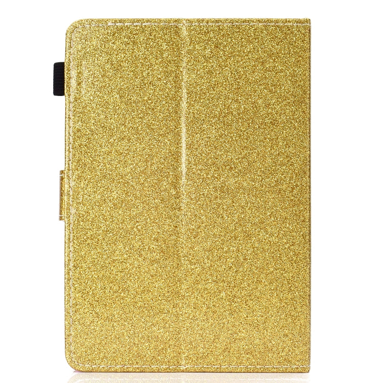 For 8 inch Tablet Varnish Glitter Powder Horizontal Flip Leather Case with Holder & Card Slot(Gold) - 8 inch by buy2fix | Online Shopping UK | buy2fix
