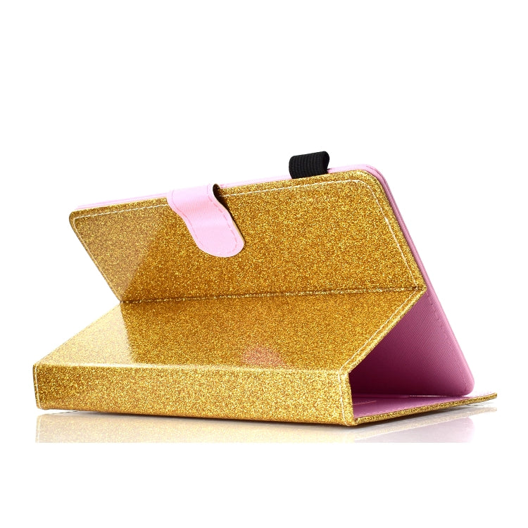 For 8 inch Tablet Varnish Glitter Powder Horizontal Flip Leather Case with Holder & Card Slot(Gold) - 8 inch by buy2fix | Online Shopping UK | buy2fix