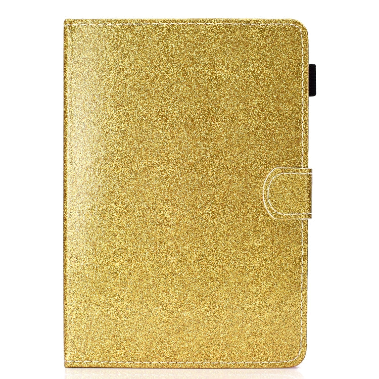 For 10 inch Tablet Varnish Glitter Powder Horizontal Flip Leather Case with Holder & Card Slot(Gold) - 10 - 11 inch by buy2fix | Online Shopping UK | buy2fix