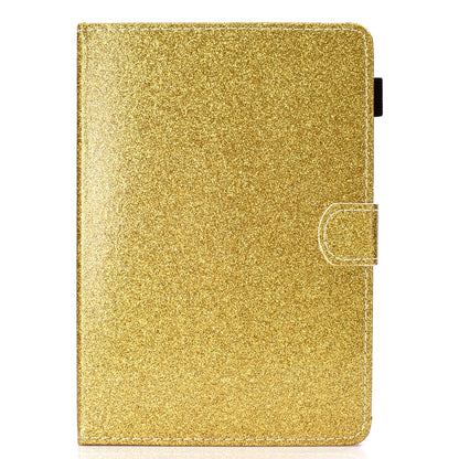 For 10 inch Tablet Varnish Glitter Powder Horizontal Flip Leather Case with Holder & Card Slot(Gold) - 10 - 11 inch by buy2fix | Online Shopping UK | buy2fix
