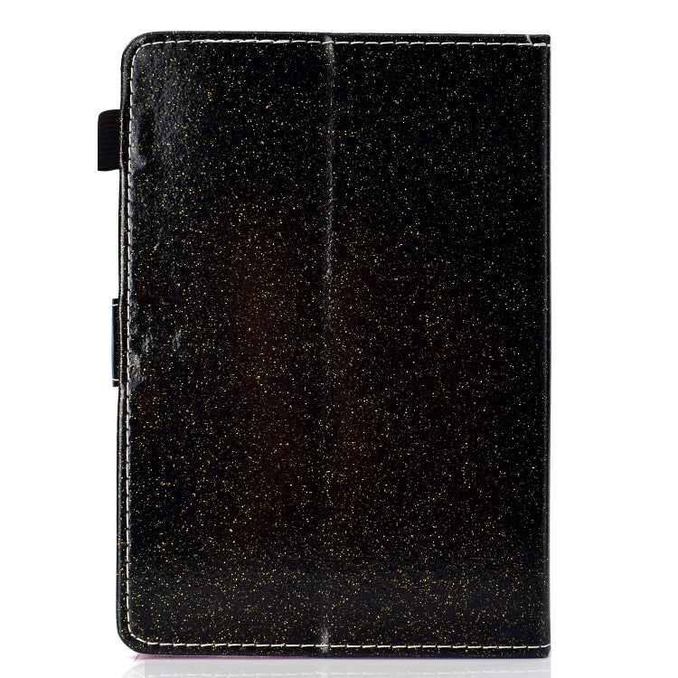 For 10 inch Tablet Varnish Glitter Powder Horizontal Flip Leather Case with Holder & Card Slot(Black) - 10 - 11 inch by buy2fix | Online Shopping UK | buy2fix