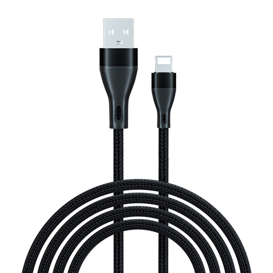 ADC-001 3A USB to 8 Pin Weave Fast Charging Data Cable, Length:1m(Black) by buy2fix