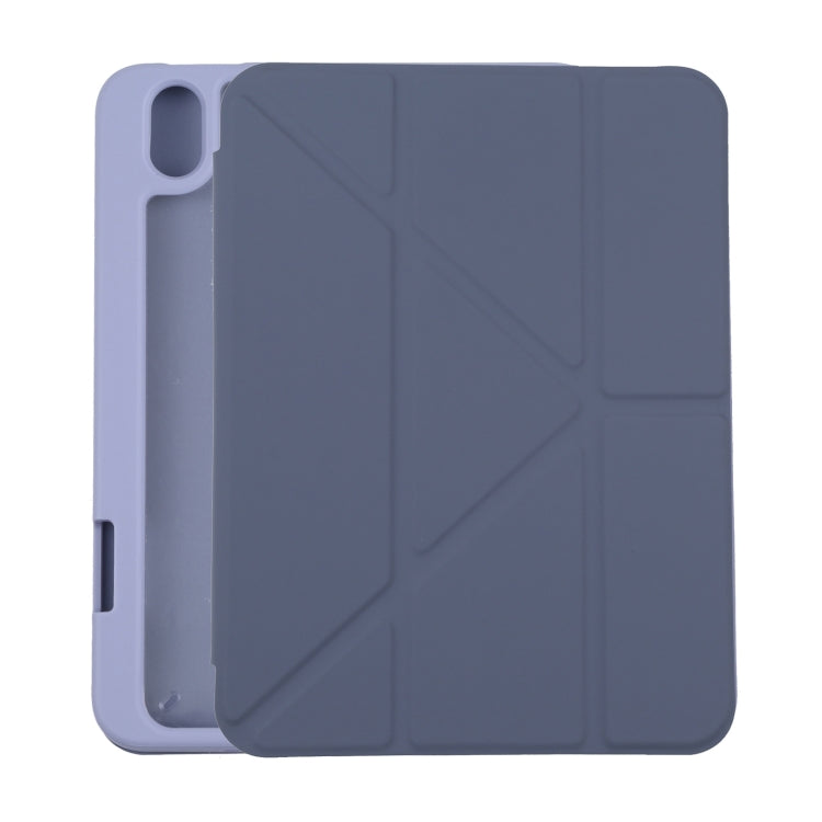 For iPad mini 2024 / mini 6 Deformation Transparent Acrylic Horizontal Flip PU Leather Tablet Case with Multi-folding Holder & Sleep / Wake-up Function & Pen Slot(Lavender Grey) - iPad mini 6 Cases by buy2fix | Online Shopping UK | buy2fix