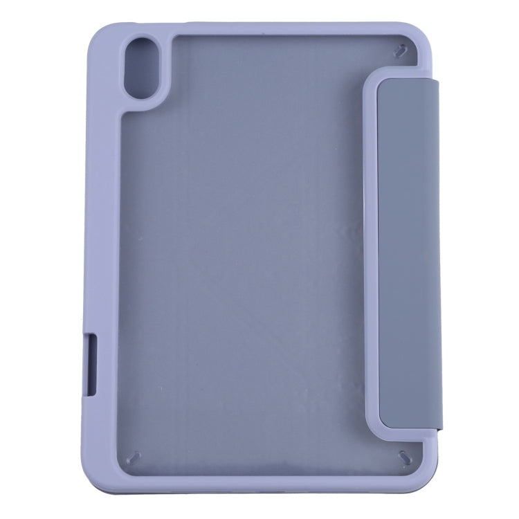 For iPad mini 2024 / mini 6 Deformation Transparent Acrylic Horizontal Flip PU Leather Tablet Case with Multi-folding Holder & Sleep / Wake-up Function & Pen Slot(Lavender Grey) - iPad mini 6 Cases by buy2fix | Online Shopping UK | buy2fix