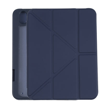 For iPad mini 2024 / mini 6 Deformation Transparent Acrylic Horizontal Flip PU Leather Tablet Case with Multi-folding Holder & Sleep / Wake-up Function & Pen Slot(Dark Blue) - iPad mini 6 Cases by buy2fix | Online Shopping UK | buy2fix