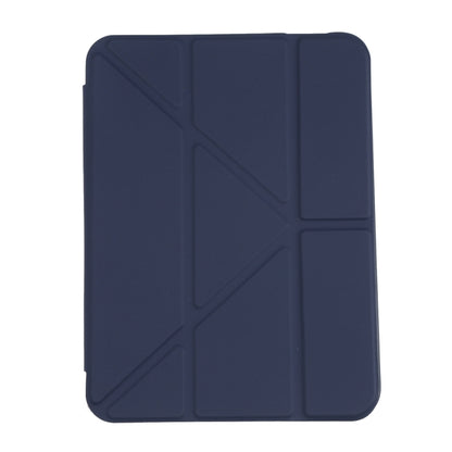 For iPad mini 2024 / mini 6 Deformation Transparent Acrylic Horizontal Flip PU Leather Tablet Case with Multi-folding Holder & Sleep / Wake-up Function & Pen Slot(Dark Blue) - iPad mini 6 Cases by buy2fix | Online Shopping UK | buy2fix