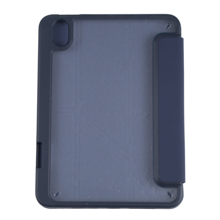 For iPad mini 2024 / mini 6 Deformation Transparent Acrylic Horizontal Flip PU Leather Tablet Case with Multi-folding Holder & Sleep / Wake-up Function & Pen Slot(Dark Blue) - iPad mini 6 Cases by buy2fix | Online Shopping UK | buy2fix