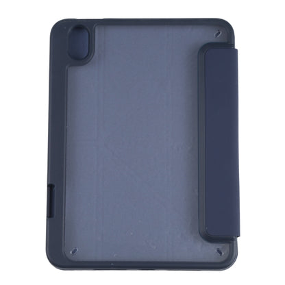For iPad mini 2024 / mini 6 Deformation Transparent Acrylic Horizontal Flip PU Leather Tablet Case with Multi-folding Holder & Sleep / Wake-up Function & Pen Slot(Dark Blue) - iPad mini 6 Cases by buy2fix | Online Shopping UK | buy2fix