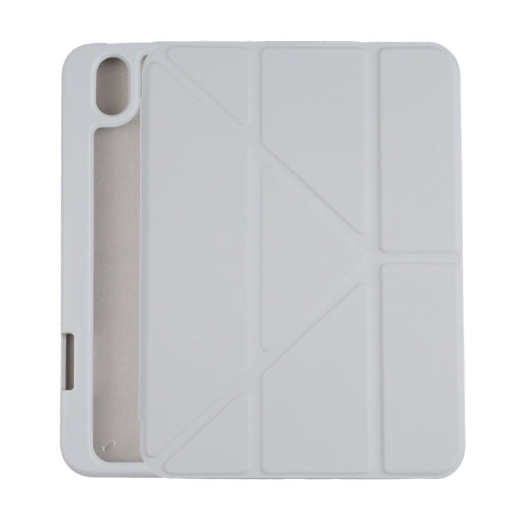 For iPad mini 2024 / mini 6 Deformation Transparent Acrylic Horizontal Flip PU Leather Tablet Case with Multi-folding Holder & Sleep / Wake-up Function & Pen Slot(Grey) - iPad mini 6 Cases by buy2fix | Online Shopping UK | buy2fix