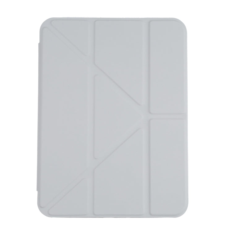 For iPad mini 2024 / mini 6 Deformation Transparent Acrylic Horizontal Flip PU Leather Tablet Case with Multi-folding Holder & Sleep / Wake-up Function & Pen Slot(Grey) - iPad mini 6 Cases by buy2fix | Online Shopping UK | buy2fix