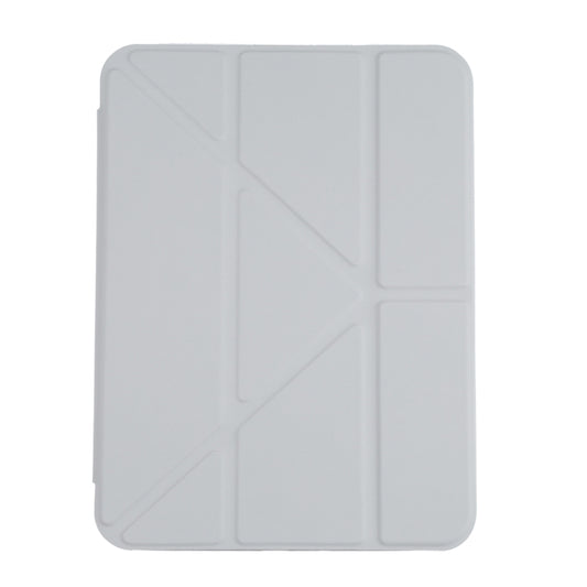 For iPad mini 2024 / mini 6 Deformation Transparent Acrylic Horizontal Flip PU Leather Tablet Case with Multi-folding Holder & Sleep / Wake-up Function & Pen Slot(Grey) - iPad mini 6 Cases by buy2fix | Online Shopping UK | buy2fix