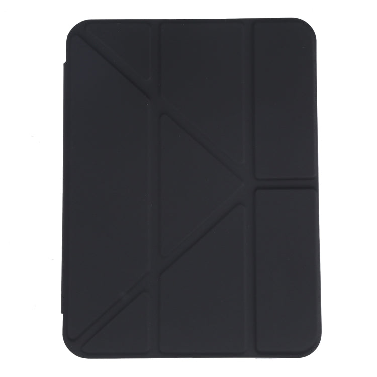 For iPad mini 2024 / mini 6 Deformation Transparent Acrylic Horizontal Flip PU Leather Tablet Case with Multi-folding Holder & Sleep / Wake-up Function & Pen Slot(Black) - iPad mini 6 Cases by buy2fix | Online Shopping UK | buy2fix