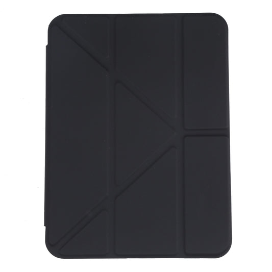 For iPad mini 2024 / mini 6 Deformation Transparent Acrylic Horizontal Flip PU Leather Tablet Case with Multi-folding Holder & Sleep / Wake-up Function & Pen Slot(Black) - iPad mini 6 Cases by buy2fix | Online Shopping UK | buy2fix