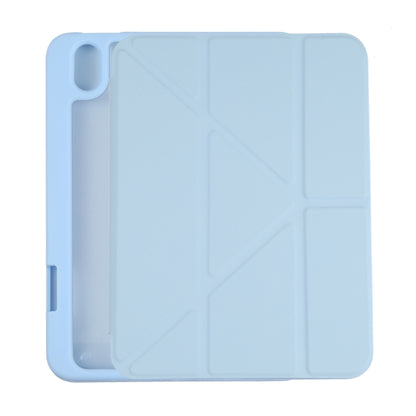 For iPad mini 2024 / mini 6 Deformation Transparent Acrylic Horizontal Flip PU Leather Tablet Case with Multi-folding Holder & Sleep / Wake-up Function & Pen Slot(Baby Blue) - iPad mini 6 Cases by buy2fix | Online Shopping UK | buy2fix