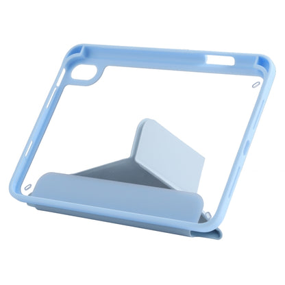 For iPad mini 2024 / mini 6 Deformation Transparent Acrylic Horizontal Flip PU Leather Tablet Case with Multi-folding Holder & Sleep / Wake-up Function & Pen Slot(Baby Blue) - iPad mini 6 Cases by buy2fix | Online Shopping UK | buy2fix
