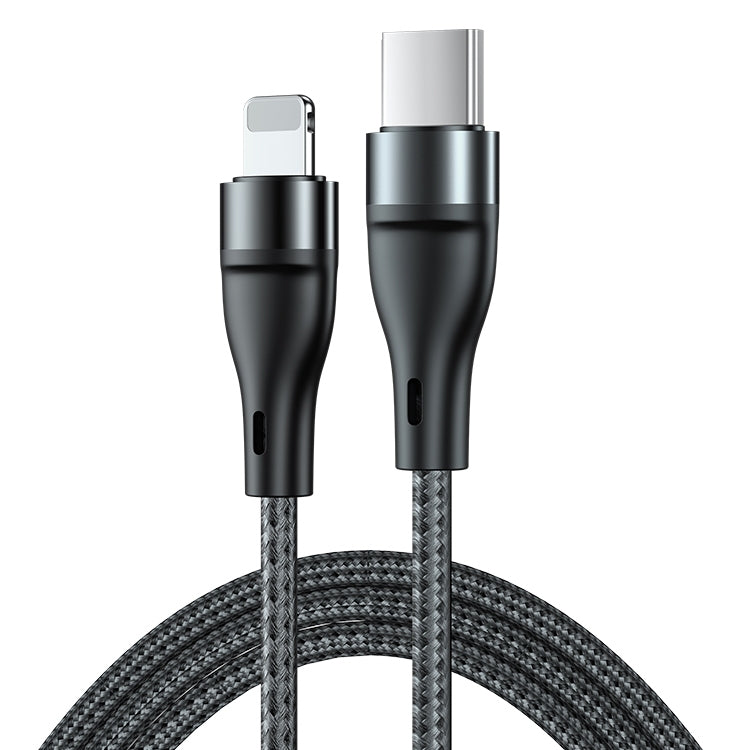 ADC-003 USB-C / Type-C to 8 Pin PD Fast Charging Weave Data Cable for iPhone, iPad, Length:1m(Black) by buy2fix