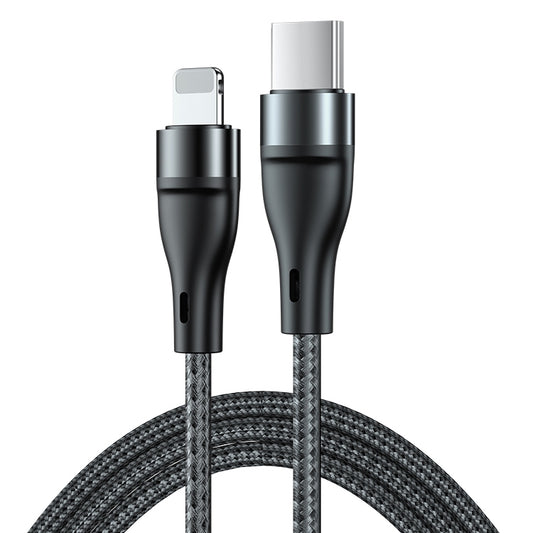 ADC-003 USB-C / Type-C to 8 Pin PD Fast Charging Weave Data Cable for iPhone, iPad, Length:1m(Black) by buy2fix