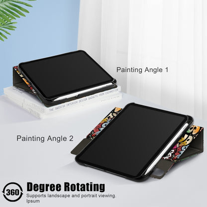 For iPad mini 2024 / mini 6 Painted Pattern Voltage Horizontal Flip PU Leather Tablet Case with Rotating Holder & Pen Slot & Sleep / Wake-up Function(Graffiti) - iPad mini 6 Cases by buy2fix | Online Shopping UK | buy2fix