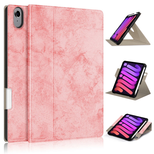 For iPad mini 2024 / mini 6 Solid Color Voltage Horizontal Flip PU Leather Tablet Case with Rotating Holder & Pen Slot & Sleep / Wake-up Function(Pink) - iPad mini 6 Cases by buy2fix | Online Shopping UK | buy2fix