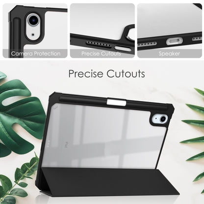 For iPad mini 6 / mini 2024 Tri-folding Acrylic TPU Smart Leather Tablet Case with Holder & Pen Slot(Black) - iPad mini 6 Cases by buy2fix | Online Shopping UK | buy2fix