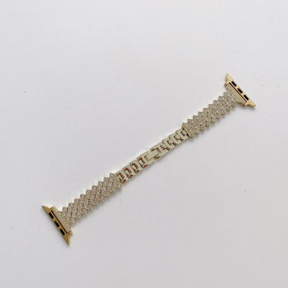 Rhombus Full Diamond Metal Wrist Strap Watch Band + Case For Apple Watch Series 3 & 2 & 1 42mm(Gold) by buy2fix