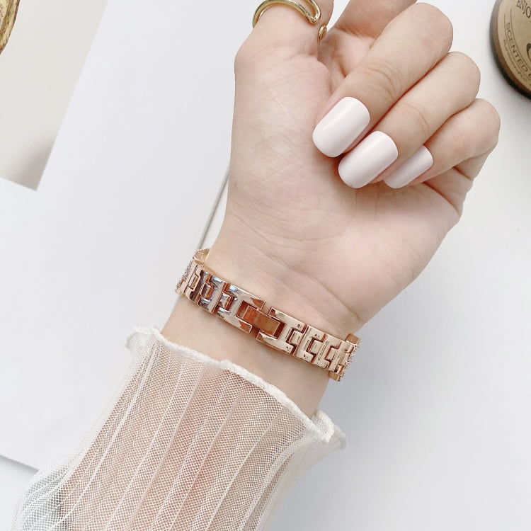 Rhombus Full Diamond Metal Wrist Strap Watch Band + Case For Apple Watch Series 3 & 2 & 1 42mm(Gold) by buy2fix