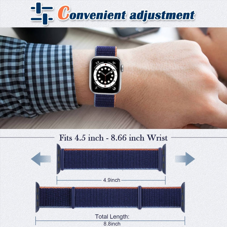 Hook and Loop Fastener Dual Section Watch Band For Apple Watch Series 9&8&7 41mm / SE 3&SE 2&6&SE&5&4 40mm / 3&2&1 38mm(Reflective Rainbow Colors) by buy2fix