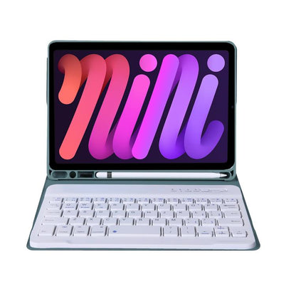A06B Ultra-thin Detachable Bluetooth Keyboard Leather Case with Pen Slot & Holder for iPad mini 6 / mini 7(Dark Green) - For iPad mini by buy2fix | Online Shopping UK | buy2fix