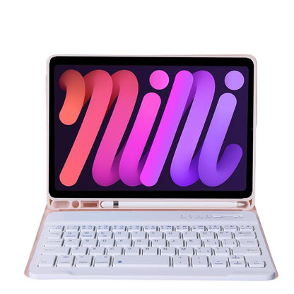 A06B Ultra-thin Detachable Bluetooth Keyboard Leather Case with Pen Slot & Holder for iPad mini 6 / mini 7(Pink) - For iPad mini by buy2fix | Online Shopping UK | buy2fix