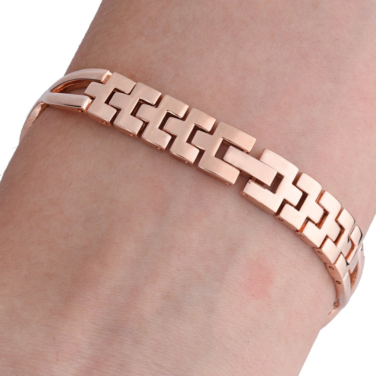 For Xiaomi Mi Band 4 / 3 X-shaped Diamond Alloy Watch Band(Rose Gold) - Watch Bands by buy2fix | Online Shopping UK | buy2fix
