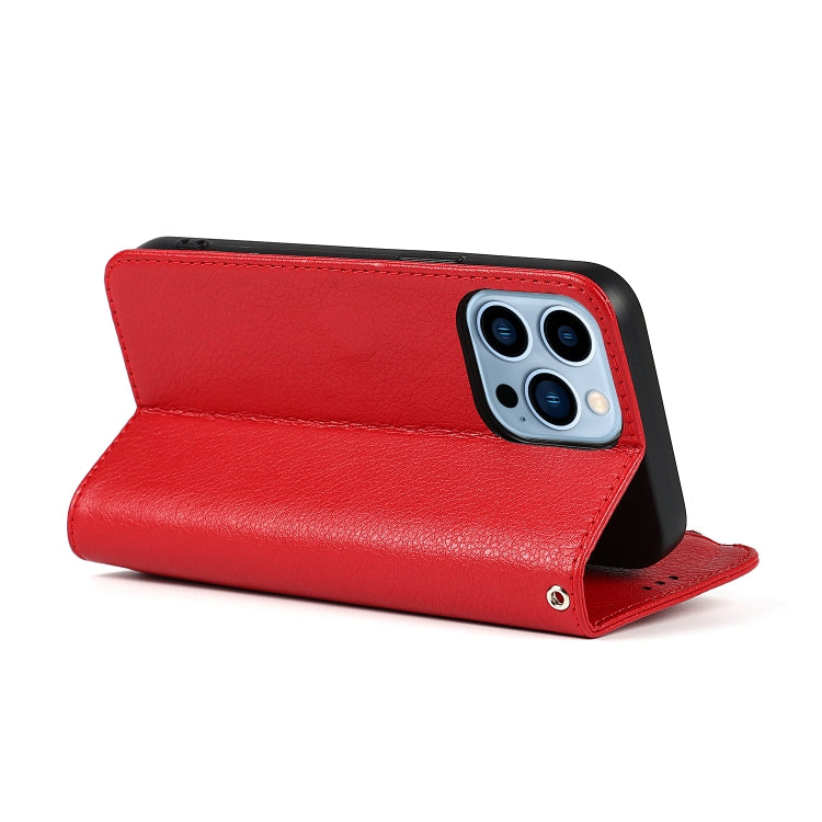 For iPhone 13 Pro Max Microfiber Zipper Horizontal Flip Leather Case with Holder & Card Slots & Wallet (Red) - iPhone 13 Pro Max Cases by buy2fix | Online Shopping UK | buy2fix