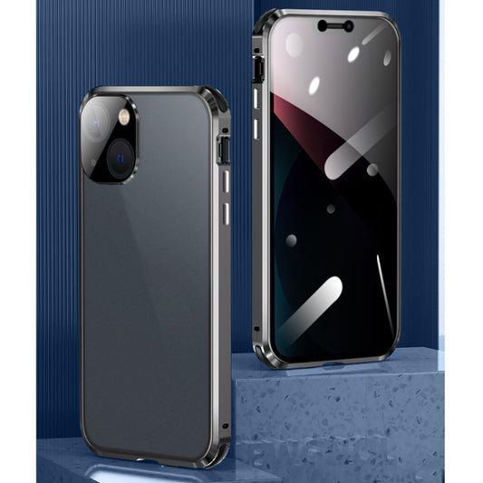 For iPhone 13 Pro Four-corner Shockproof Anti-peeping Magnetic Metal Frame Double-sided Tempered Glass Case (Gold) - iPhone 13 Pro Cases by buy2fix | Online Shopping UK | buy2fix