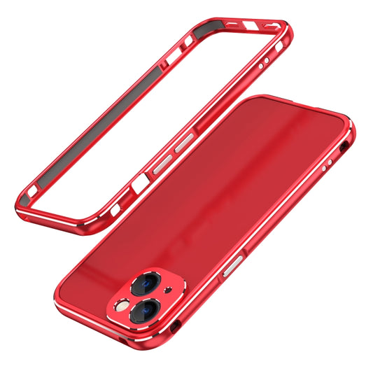 For iPhone 13 mini Aurora Series Lens Protector + Metal Frame Protective Case (Red) - iPhone 13 mini Cases by buy2fix | Online Shopping UK | buy2fix