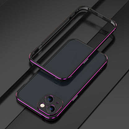 For iPhone 13 mini Aurora Series Lens Protector + Metal Frame Protective Case (Black Purple) - iPhone 13 mini Cases by buy2fix | Online Shopping UK | buy2fix