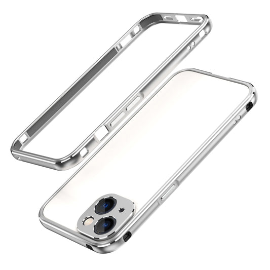 For iPhone 13 Aurora Series Lens Protector + Metal Frame Protective Case(Silver) - iPhone 13 Cases by buy2fix | Online Shopping UK | buy2fix
