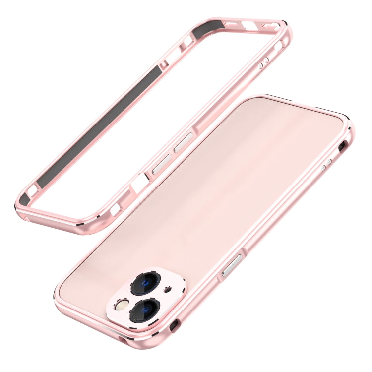 For iPhone 13 Aurora Series Lens Protector + Metal Frame Protective Case(Rose Gold) - iPhone 13 Cases by buy2fix | Online Shopping UK | buy2fix