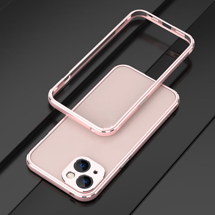 For iPhone 13 Aurora Series Lens Protector + Metal Frame Protective Case(Rose Gold) - iPhone 13 Cases by buy2fix | Online Shopping UK | buy2fix