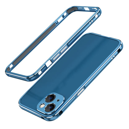 For iPhone 13 Aurora Series Lens Protector + Metal Frame Protective Case(Blue Silver) - iPhone 13 Cases by buy2fix | Online Shopping UK | buy2fix
