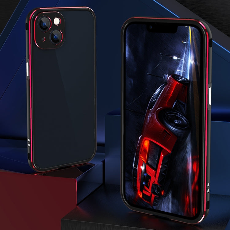 For iPhone 13 Aurora Series Lens Protector + Metal Frame Protective Case(Blue Silver) - iPhone 13 Cases by buy2fix | Online Shopping UK | buy2fix