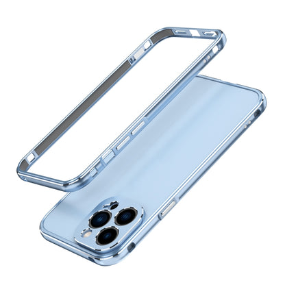For iPhone 13 Pro Aurora Series Lens Protector + Metal Frame Protective Case (Blue Silver) - iPhone 13 Pro Cases by buy2fix | Online Shopping UK | buy2fix