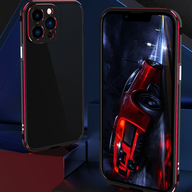 For iPhone 13 Pro Aurora Series Lens Protector + Metal Frame Protective Case (Blue Silver) - iPhone 13 Pro Cases by buy2fix | Online Shopping UK | buy2fix