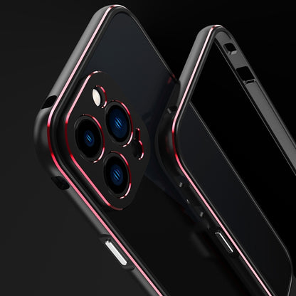 For iPhone 13 Pro Aurora Series Lens Protector + Metal Frame Protective Case (Blue Silver) - iPhone 13 Pro Cases by buy2fix | Online Shopping UK | buy2fix