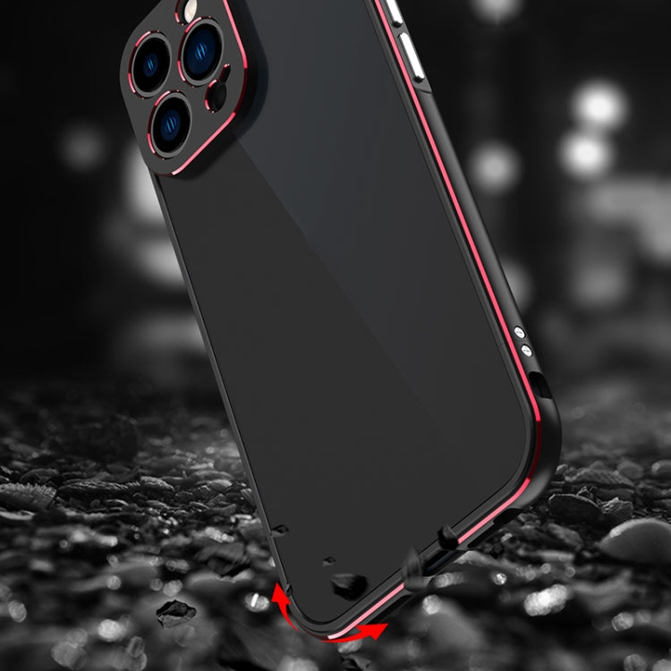 For iPhone 13 Pro Aurora Series Lens Protector + Metal Frame Protective Case (Blue Silver) - iPhone 13 Pro Cases by buy2fix | Online Shopping UK | buy2fix