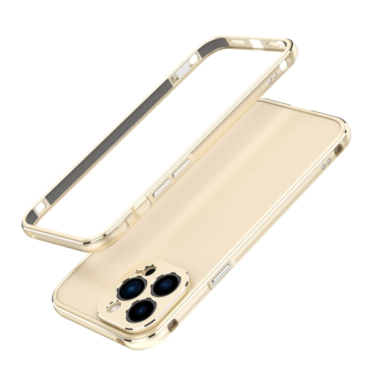 For iPhone 13 Pro Max Aurora Series Lens Protector + Metal Frame Protective Case (Gold Silver) - iPhone 13 Pro Max Cases by buy2fix | Online Shopping UK | buy2fix