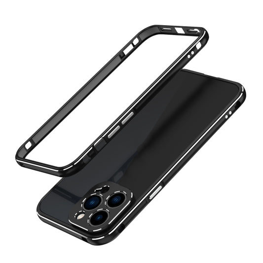 For iPhone 13 Pro Max Aurora Series Lens Protector + Metal Frame Protective Case (Black Silver) - iPhone 13 Pro Max Cases by buy2fix | Online Shopping UK | buy2fix