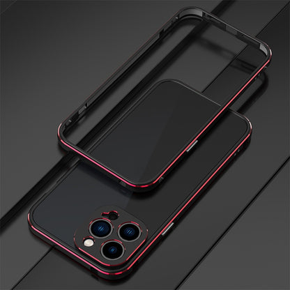 For iPhone 13 Pro Max Aurora Series Lens Protector + Metal Frame Protective Case (Black Red) - iPhone 13 Pro Max Cases by buy2fix | Online Shopping UK | buy2fix