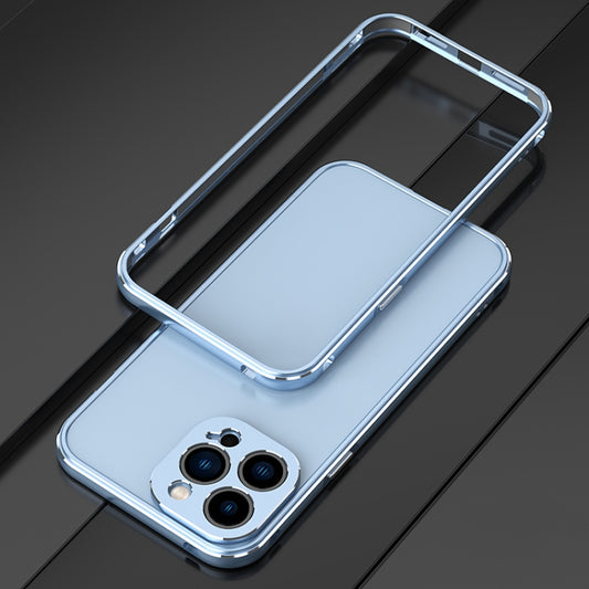 For iPhone 13 Pro Max Aurora Series Lens Protector + Metal Frame Protective Case (Blue Silver) - iPhone 13 Pro Max Cases by buy2fix | Online Shopping UK | buy2fix